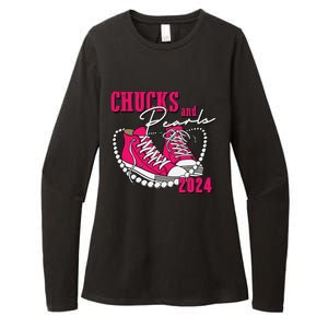 Chucks And Pearls Im With Her Kamala 2024 Womens CVC Long Sleeve Shirt