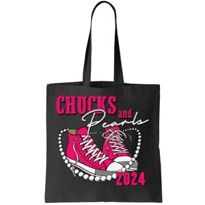 Chucks And Pearls Im With Her Kamala 2024 Tote Bag