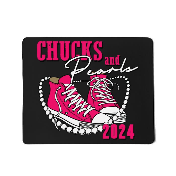 Chucks And Pearls Im With Her Kamala 2024 Mousepad