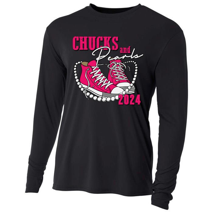 Chucks And Pearls Im With Her Kamala 2024 Cooling Performance Long Sleeve Crew