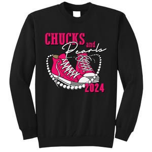 Chucks And Pearls Im With Her Kamala 2024 Tall Sweatshirt