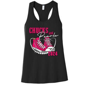 Chucks And Pearls Im With Her Kamala 2024 Women's Racerback Tank