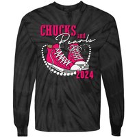 Chucks And Pearls Im With Her Kamala 2024 Tie-Dye Long Sleeve Shirt