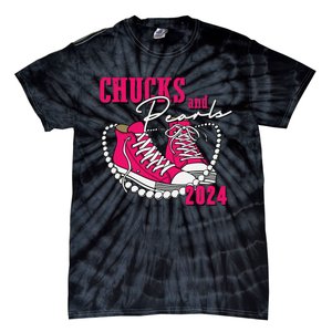 Chucks And Pearls Im With Her Kamala 2024 Tie-Dye T-Shirt