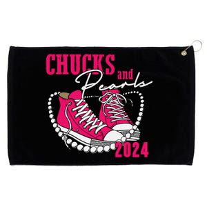 Chucks And Pearls Im With Her Kamala 2024 Grommeted Golf Towel