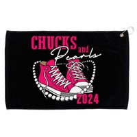 Chucks And Pearls Im With Her Kamala 2024 Grommeted Golf Towel