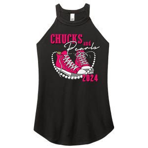 Chucks And Pearls Im With Her Kamala 2024 Women's Perfect Tri Rocker Tank