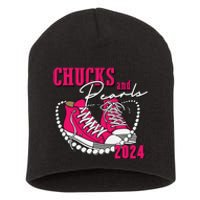 Chucks And Pearls Im With Her Kamala 2024 Short Acrylic Beanie