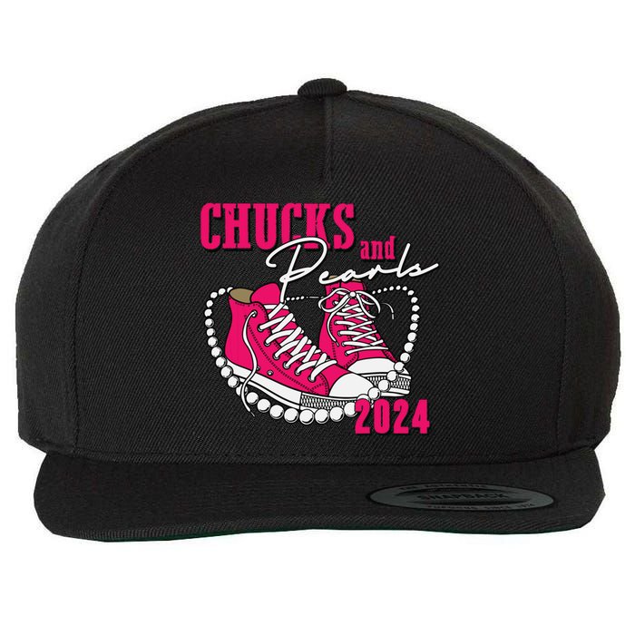 Chucks And Pearls Im With Her Kamala 2024 Wool Snapback Cap