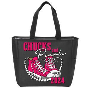 Chucks And Pearls Im With Her Kamala 2024 Zip Tote Bag