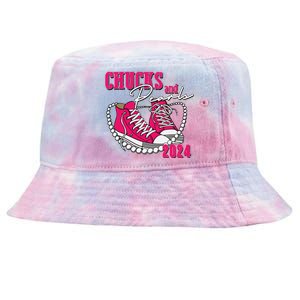 Chucks And Pearls Im With Her Kamala 2024 Tie-Dyed Bucket Hat