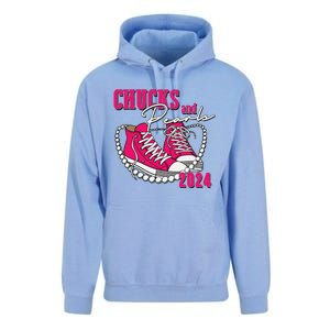 Chucks And Pearls Im With Her Kamala 2024 Unisex Surf Hoodie