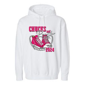 Chucks And Pearls Im With Her Kamala 2024 Garment-Dyed Fleece Hoodie