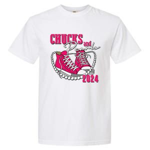 Chucks And Pearls Im With Her Kamala 2024 Garment-Dyed Heavyweight T-Shirt