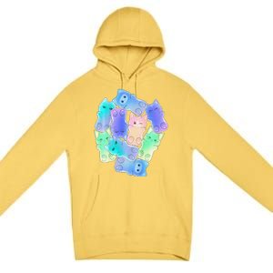 Cute Anime Pastel Cat Kawaii Neko Premium Pullover Hoodie