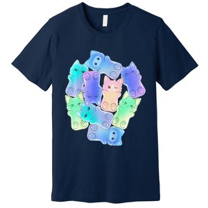 Cute Anime Pastel Cat Kawaii Neko Premium T-Shirt