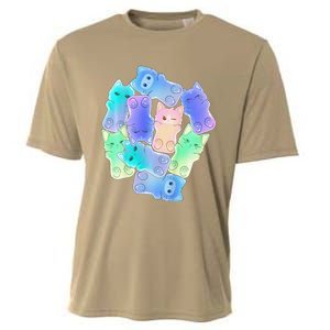 Cute Anime Pastel Cat Kawaii Neko Cooling Performance Crew T-Shirt