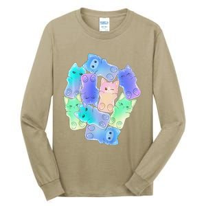 Cute Anime Pastel Cat Kawaii Neko Tall Long Sleeve T-Shirt