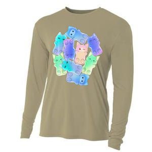 Cute Anime Pastel Cat Kawaii Neko Cooling Performance Long Sleeve Crew