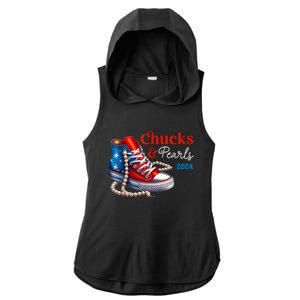 Chucks And Pearls 2024 Im With Her Kamala Ladies PosiCharge Tri-Blend Wicking Draft Hoodie Tank