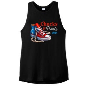 Chucks And Pearls 2024 Im With Her Kamala Ladies PosiCharge Tri-Blend Wicking Tank