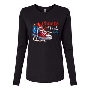 Chucks And Pearls 2024 Im With Her Kamala Womens Cotton Relaxed Long Sleeve T-Shirt