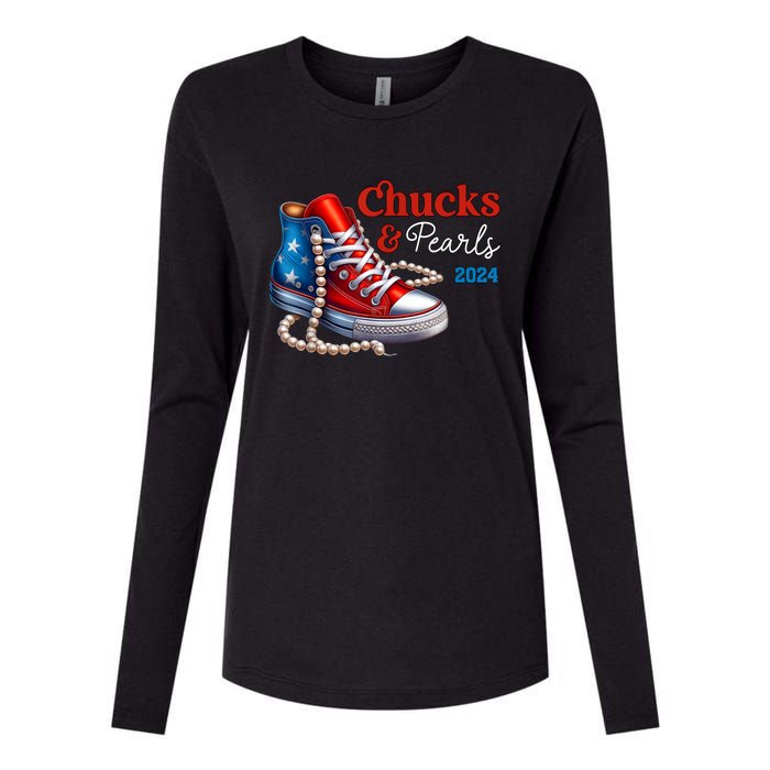 Chucks And Pearls 2024 Im With Her Kamala Womens Cotton Relaxed Long Sleeve T-Shirt