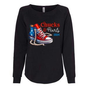 Chucks And Pearls 2024 Im With Her Kamala Womens California Wash Sweatshirt