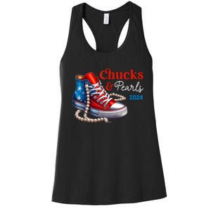 Chucks And Pearls 2024 Im With Her Kamala Women's Racerback Tank