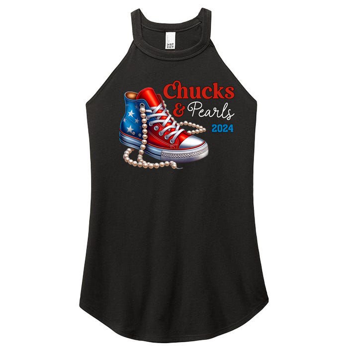 Chucks And Pearls 2024 Im With Her Kamala Women's Perfect Tri Rocker Tank