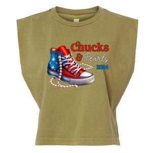 Chucks And Pearls 2024 Im With Her Kamala Garment-Dyed Women's Muscle Tee