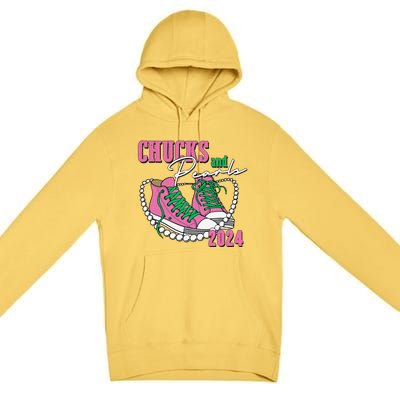 Chucks And Pearls IM With Her Kamala 2024 Premium Pullover Hoodie