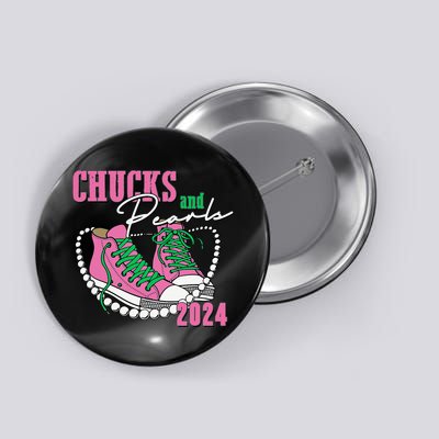 Chucks And Pearls IM With Her Kamala 2024 Button