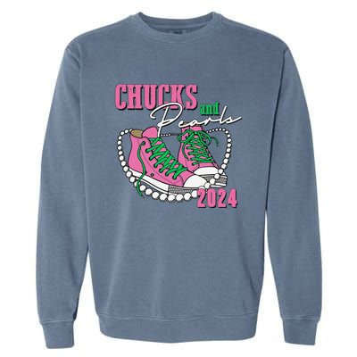 Chucks And Pearls IM With Her Kamala 2024 Garment-Dyed Sweatshirt