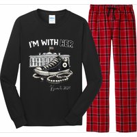 Chucks And Pearls IM With Her Kamala 2024 Retro Vintage Long Sleeve Pajama Set