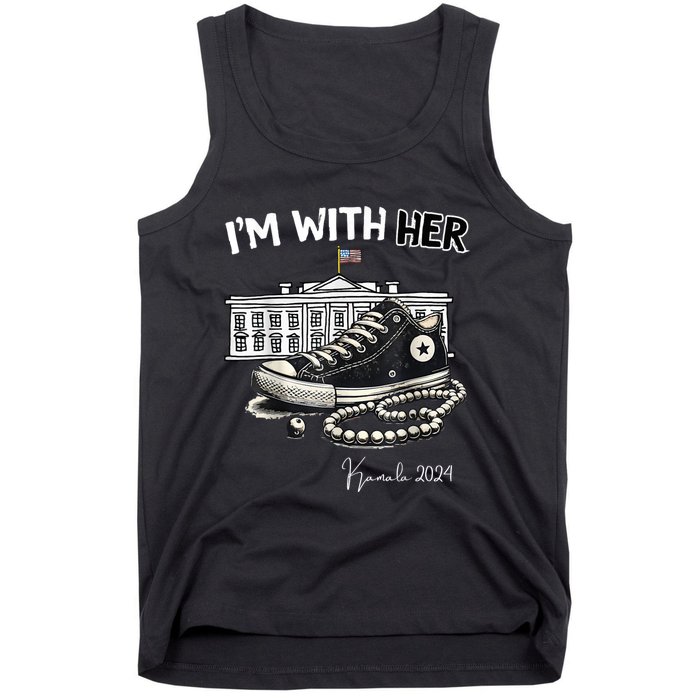 Chucks And Pearls IM With Her Kamala 2024 Retro Vintage Tank Top