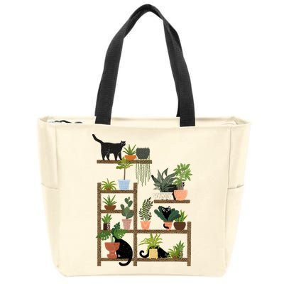 Cats And Plants Zip Tote Bag