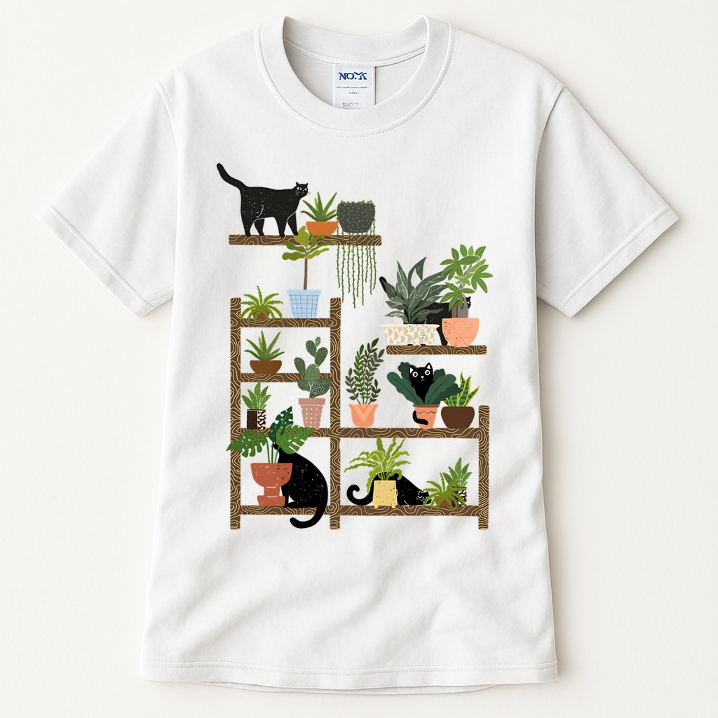 Cats And Plants Tall T-Shirt