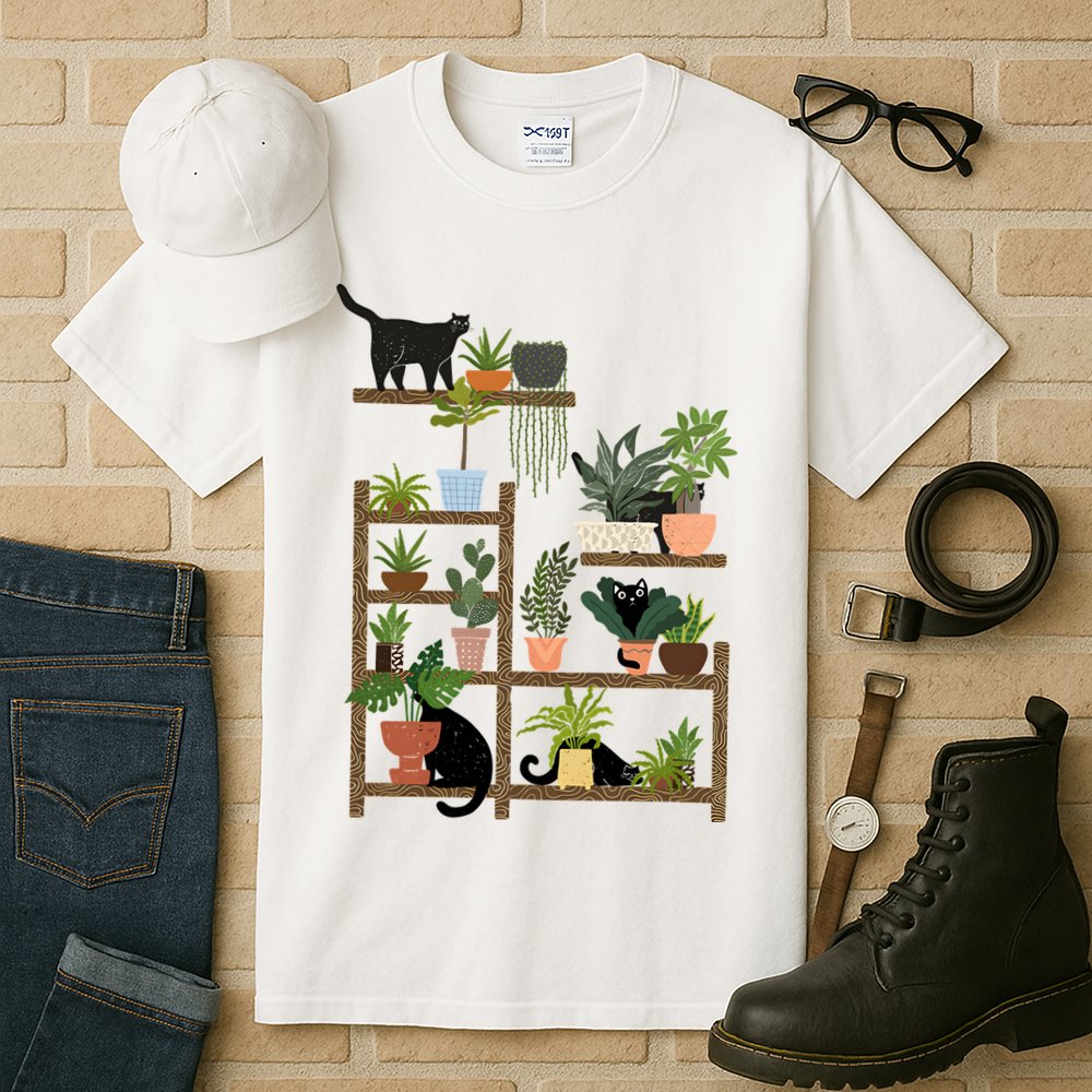 Cats And Plants Tall T-Shirt
