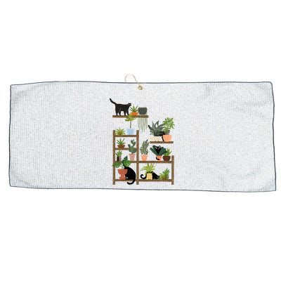 Cats And Plants Large Microfiber Waffle Golf Towel