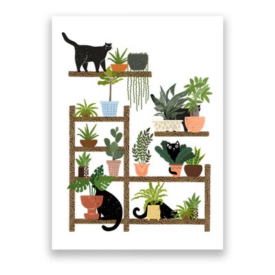Cats And Plants Poster
