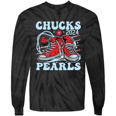 Chucks And Pearls Tie-Dye Long Sleeve Shirt