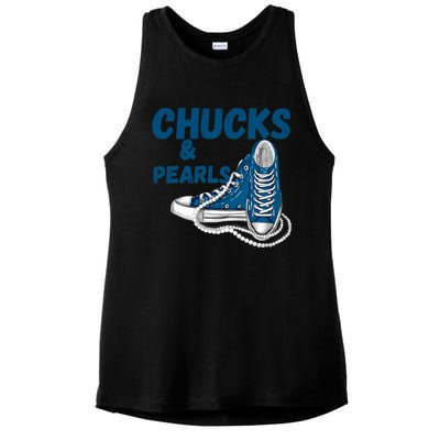 Chucks And Pearls Cute Women Ladies PosiCharge Tri-Blend Wicking Tank