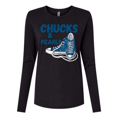 Chucks And Pearls Cute Women Womens Cotton Relaxed Long Sleeve T-Shirt