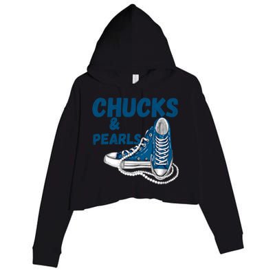 Chucks And Pearls Cute Women Crop Fleece Hoodie