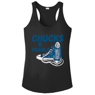 Chucks And Pearls Cute Women Ladies PosiCharge Competitor Racerback Tank