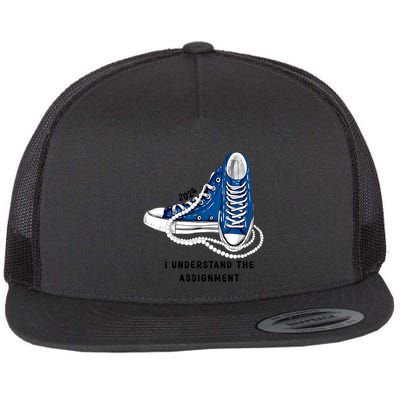 Chucks And Pearls I Understand The Assignment Kamala Harris Gift Flat Bill Trucker Hat