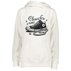 Chucks And Pearls IM With Her Kamala 2024 Womens Funnel Neck Pullover Hood