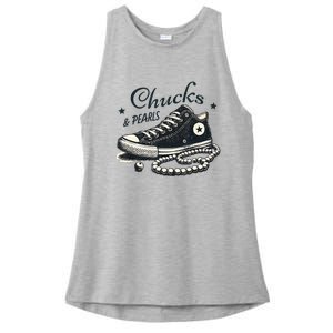 Chucks And Pearls IM With Her Kamala 2024 Ladies PosiCharge Tri-Blend Wicking Tank