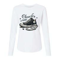 Chucks And Pearls IM With Her Kamala 2024 Womens Cotton Relaxed Long Sleeve T-Shirt